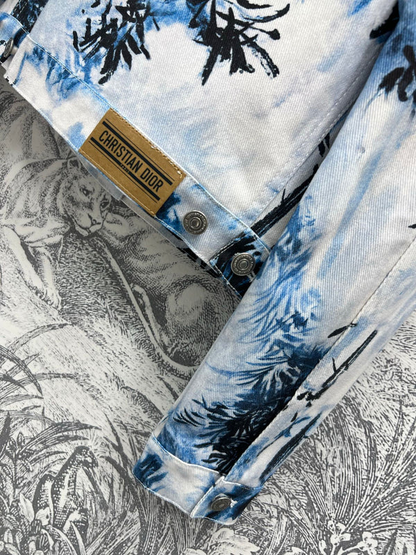 CD 25 Denim Jacket White Blue Black Cotton