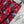 LV 25 Elastic Waist Old Flower Leather Skirt Red Poliester