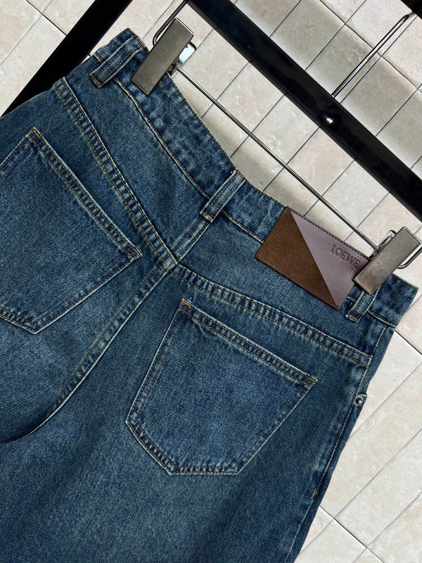 Loew 26s High-Waisted Wide-Leg Denim Cropped Pants 400688