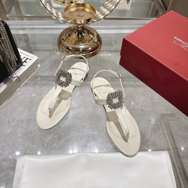 Viv 25 Thong Sandals White Cowhide 334693