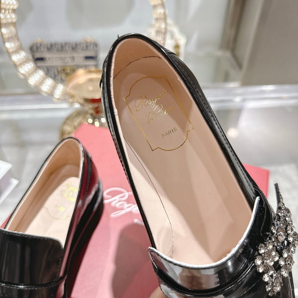 Roger Vivier 26s Viv' Ranger Loafer Black Patent Leather 679812