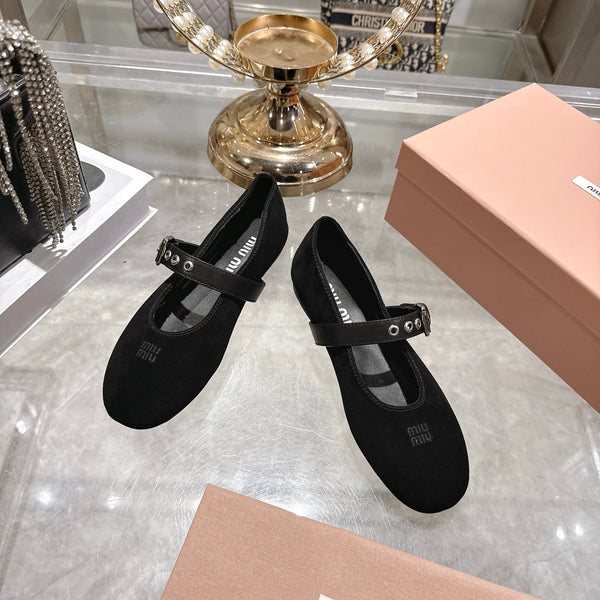 Miu 26s Ballerinas Black Suede 679780