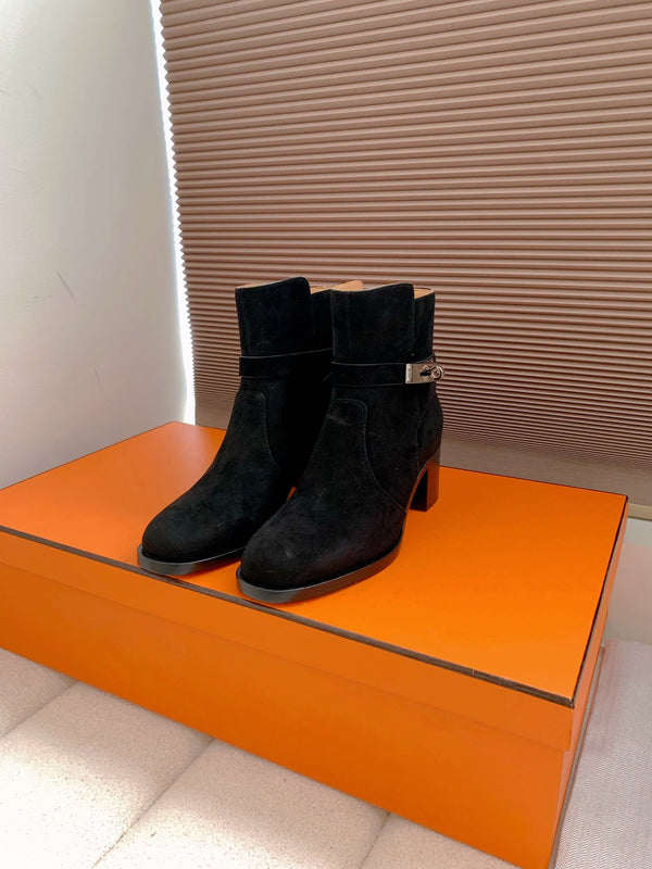 HM Frenchie 50 Ankle Boot Blue Charcoal Suede 464343