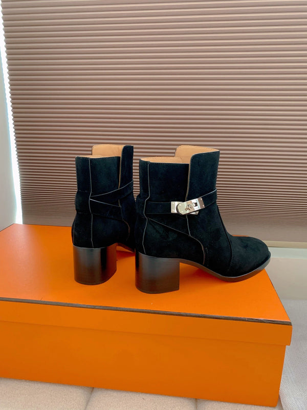 HM Frenchie 50 Ankle Boot Blue Charcoal Suede 464343