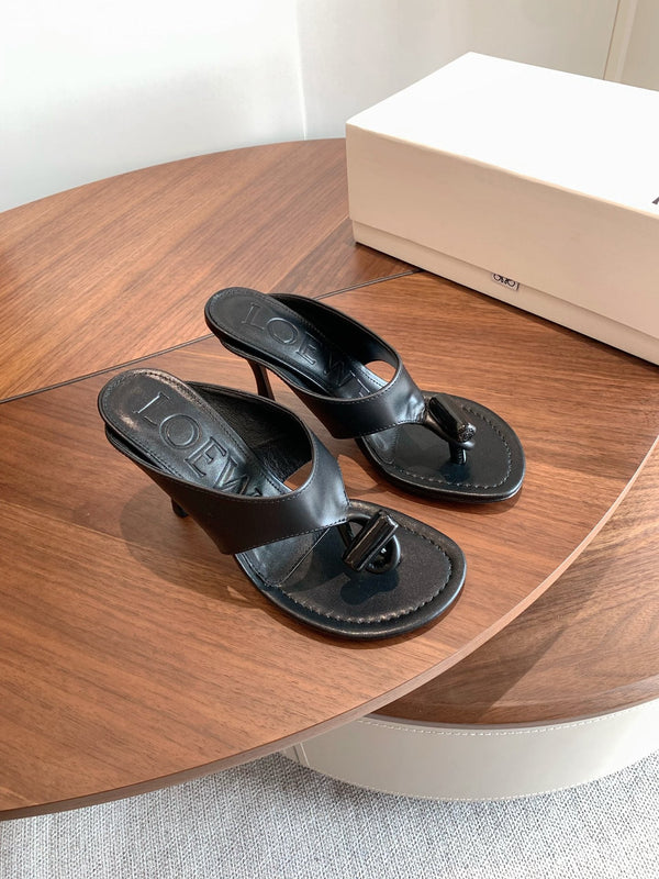 Loew Toggle Sandals 9cm Black Leather 878021