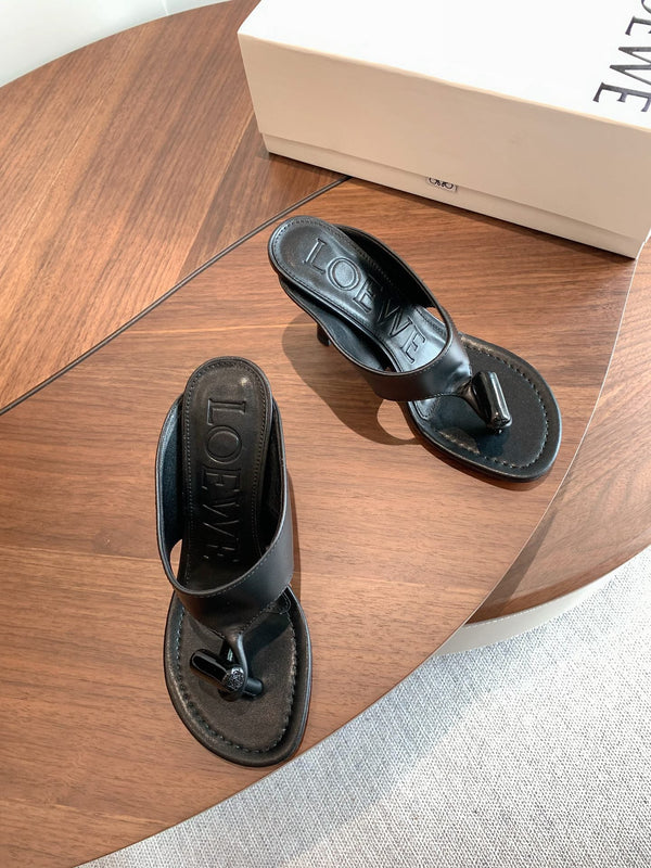 Loew Toggle Sandals 9cm Black Leather 878021
