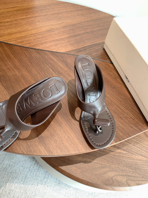 Loew Toggle Sandals 9cm Coffee Leather 878023