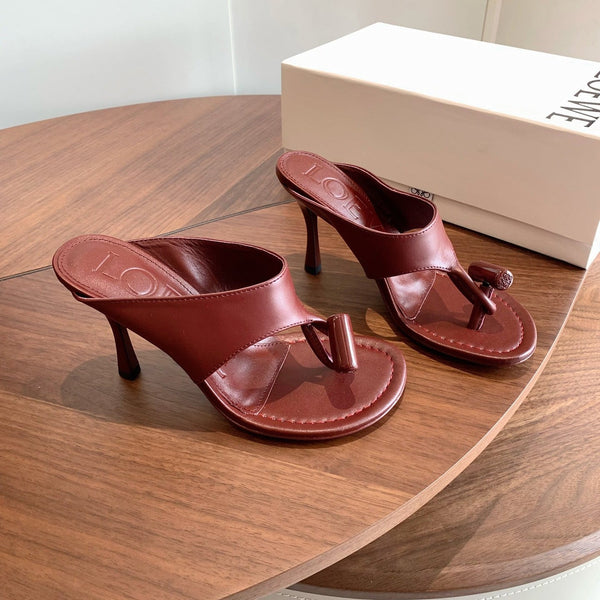Loew Toggle Sandals 9cm Burgundy Leather 878024