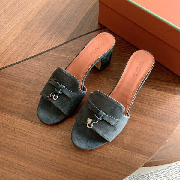 LP 26s Summer Mule Heels 60mm In Dark Grey Suede