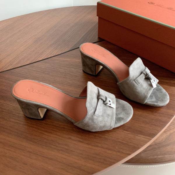 LP 26s Summer Mule Heels 60mm In Grey Suede