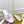 FENDI FLAT SLIPPER IN WHITE JACQUARD FABRIC WITH GOLD HARDWARE