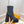 ANKLE BOOTS BLOCK HEEL 9 CM IN BLACK PEPPLE CALFSKIN