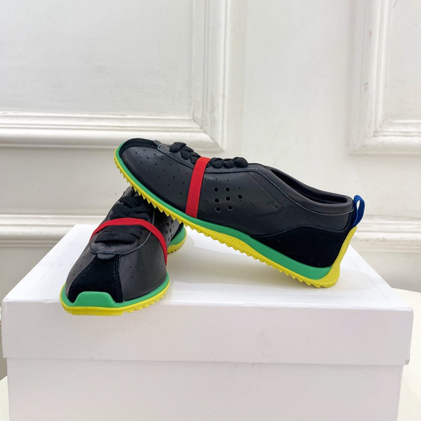CE 26s Soft Sneaker Black Green Perforated Lambskin Suede 947586