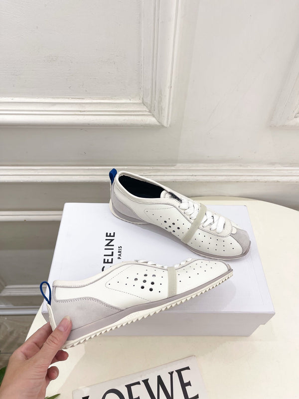 CE 26s Soft Sneaker Optic White Perforated Lambskin Suede 947589