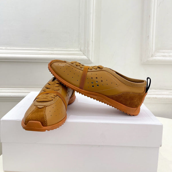 CE 26s Soft Sneaker Camel Perforated Lambskin Suede 947588