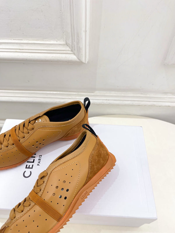 CE 26s Soft Sneaker Camel Perforated Lambskin Suede 947588