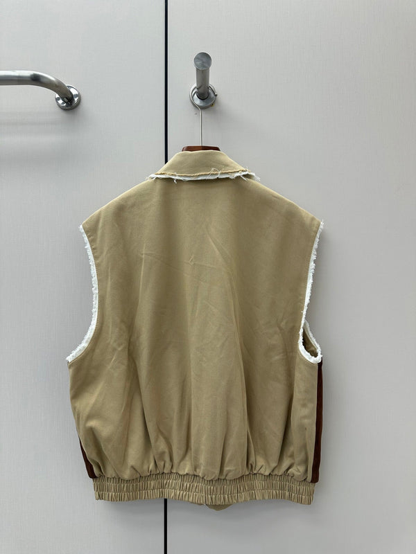 Miu 26s Vest Waxed Suede Leather 420984