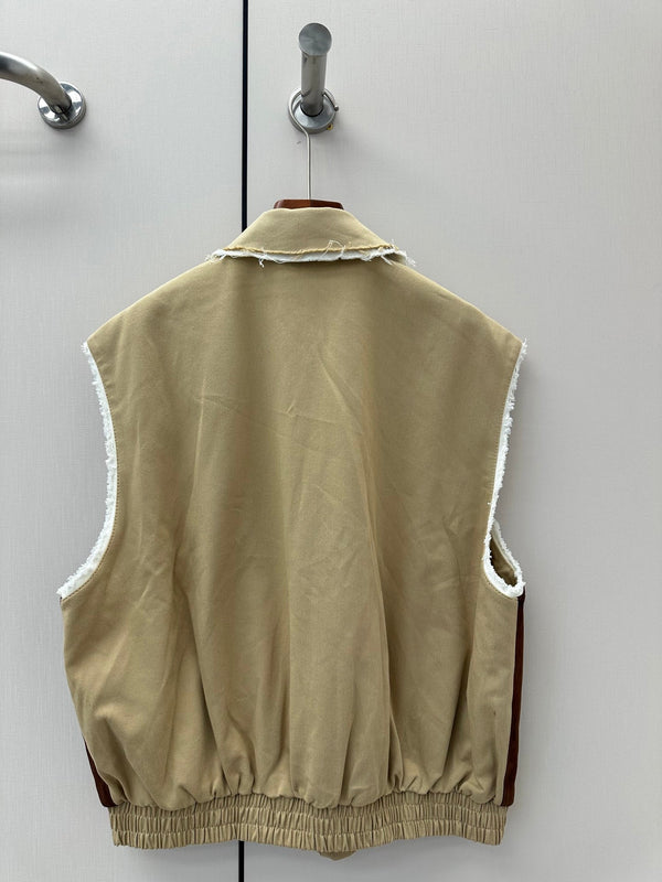 Miu 26s Vest Waxed Suede Leather 420984