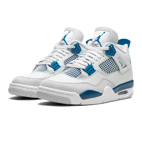 Nike Jordan 4 Retro Military Blue White Suede Leather