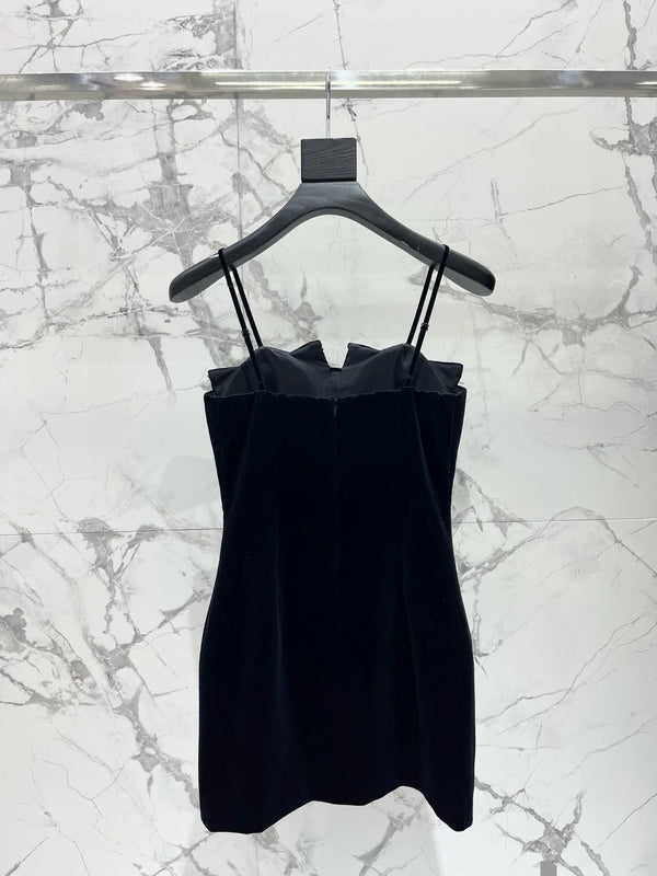 YSL 25S VELVET RHINESTONE DRESS STYLE 179