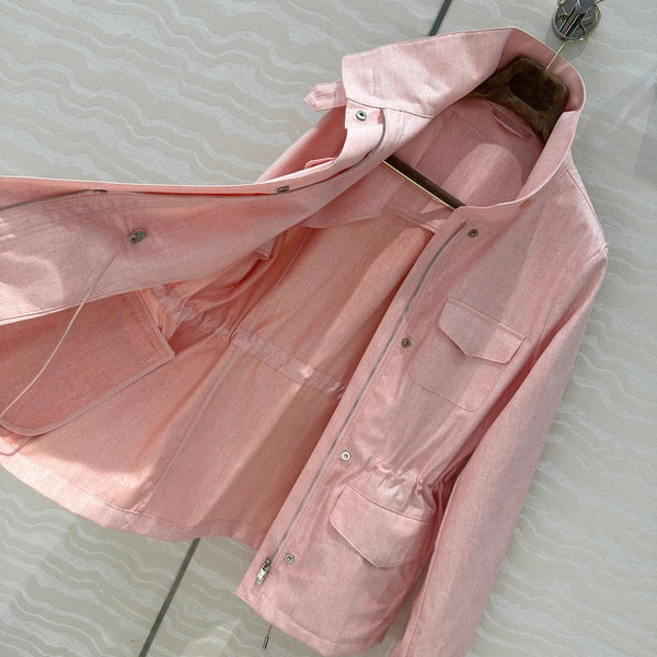 LP CLASSIC STAND-COLLAR LINEN JACKET 265162