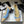 HIGH BALLET MARY JANE 50MM IN NATURAL BEIGE AND BLUE RAFFIA