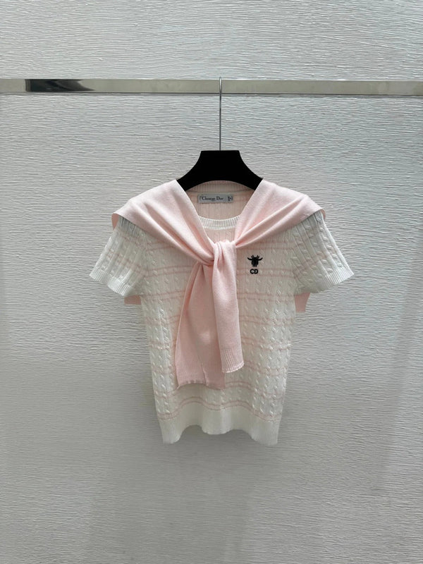 CD 2026 Short-Sleeve Shirt with Scarf Wool 525428