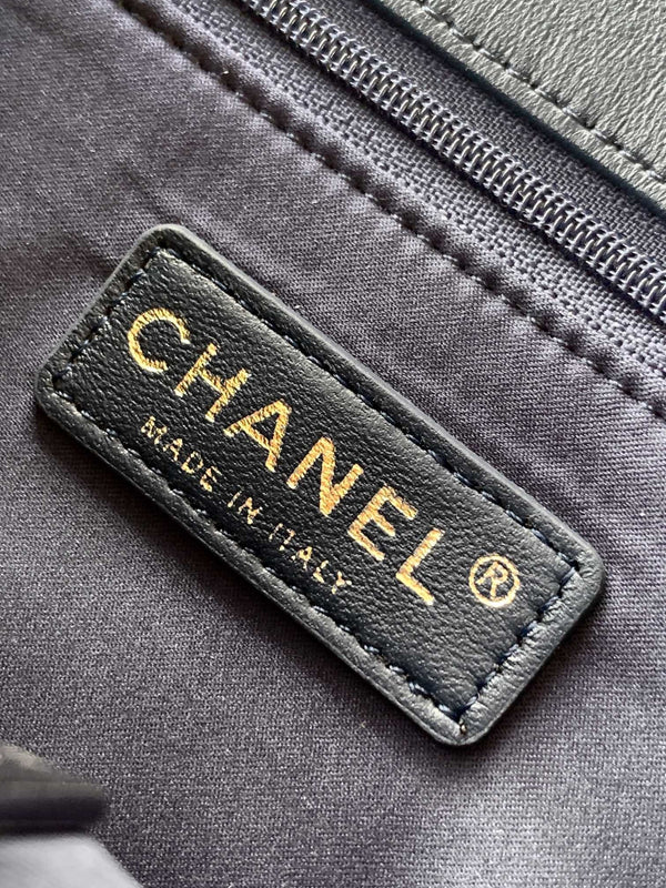 Chanel 2026 Flap Bag 20cm Blue Sequin Leather