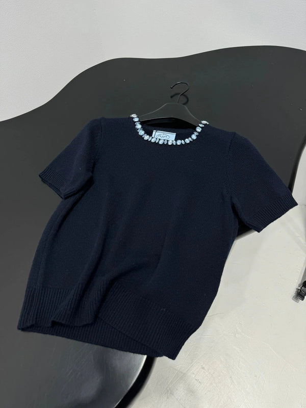 PRADA 25S BEADED CREW NECK SWEATER 313