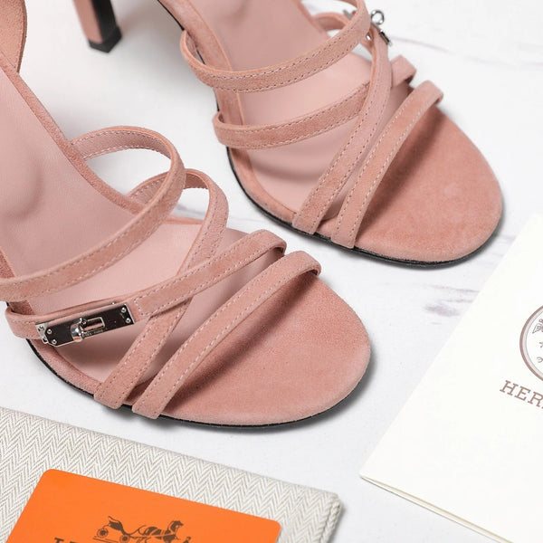 HM 26ss Sandals 85 Light Pink Suede 601237