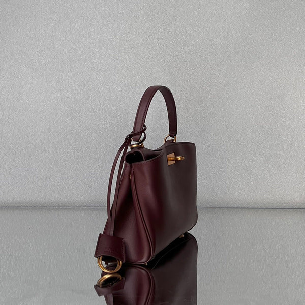 Balenciaga Mini Bag 22 Burgyndy Calfskin Gold Hardware