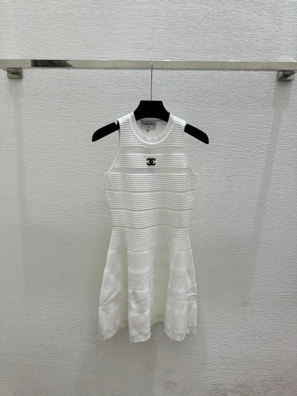 CC 2026 Round Neck Knitted Vest Dress Wool Cashmere 516050