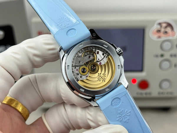 Patek Aquanaut 35.6mm Navy Blue Dial Blue Rubber Strap