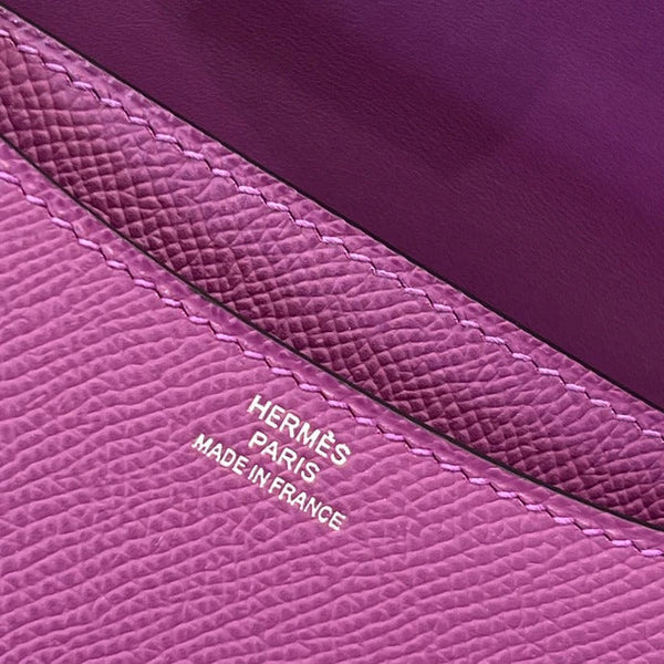Hermes 2026 Constance Bag Purple Leather With Silver Hardware