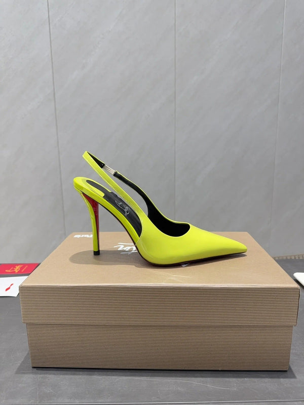 CL 26SS Slingback 100 Neon Yellow Patent Leather 613988