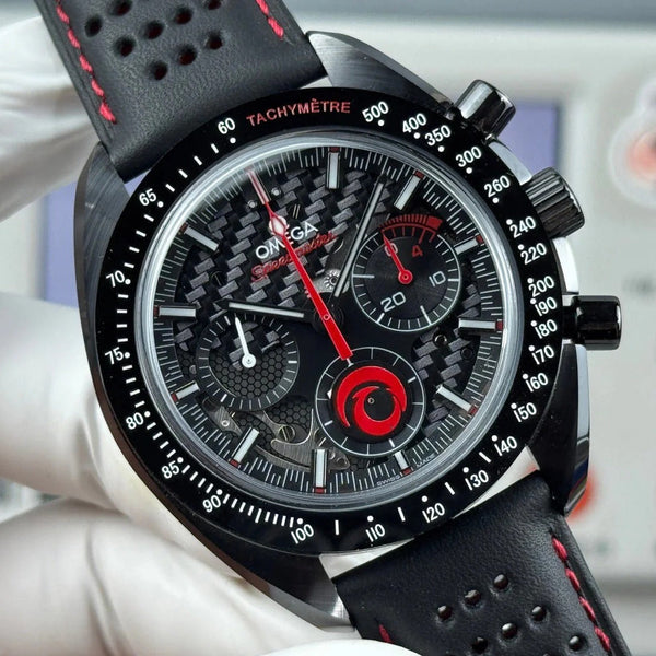 Omega Speedmaster Dark Side of the Moon Alinghi Watch Black Rubber Strap