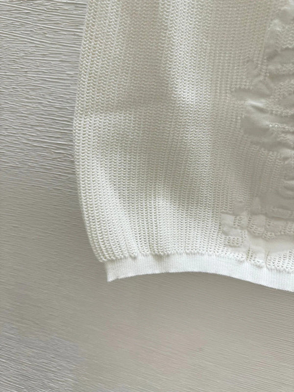 CC 2026 Round Neck Knitted Vest White Cotton 516805