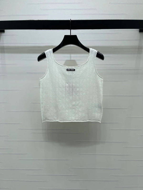 Miumiu 2026 Vest White Blue Red Wool