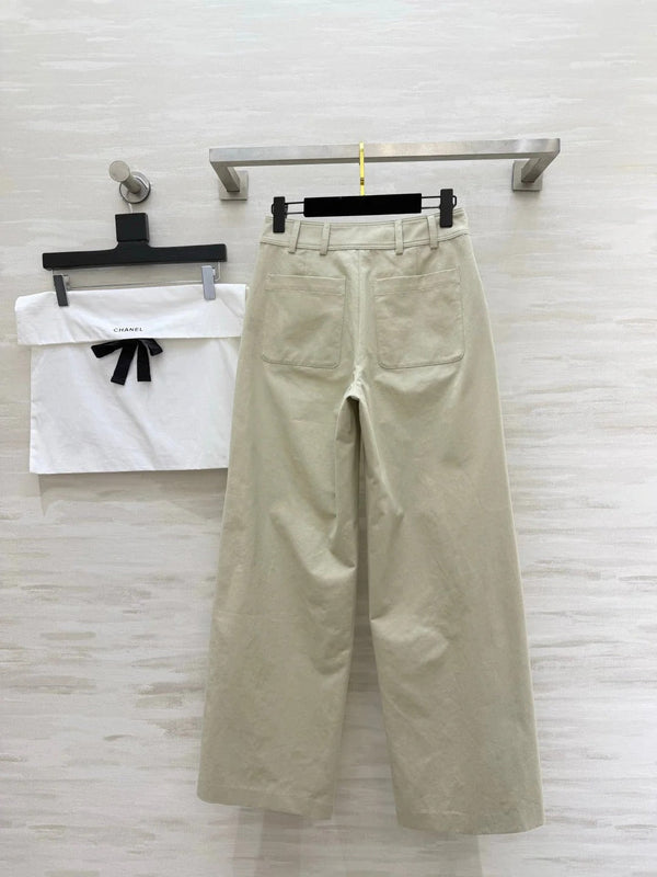 CC 2026 Light Apricot Wide-Leg Pants Cotton 379252