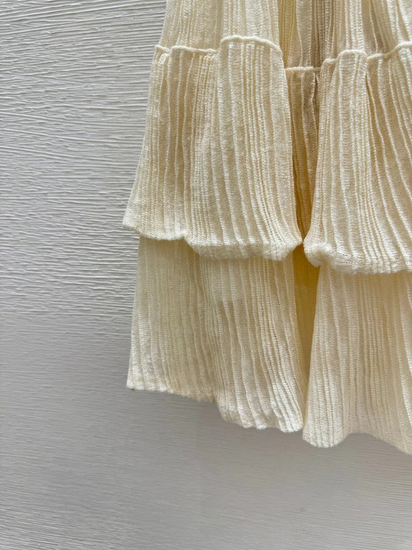 Miu 2026 Midi Skirt Beige Cotton 516813