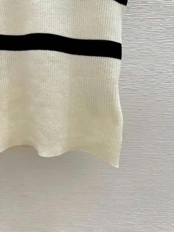 Miu 2026 Vest Black and White Wool 516747