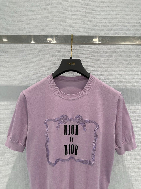 CD 2026 Short-sleeved T-shirt Purple Cotton 460281
