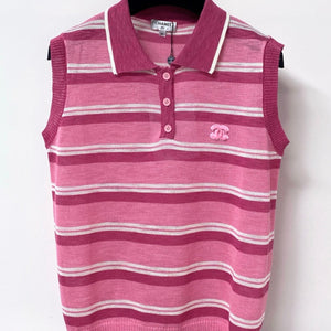 CC 2026 Knit Sleeveless Polo-Neck Top Pink Lelin 449878