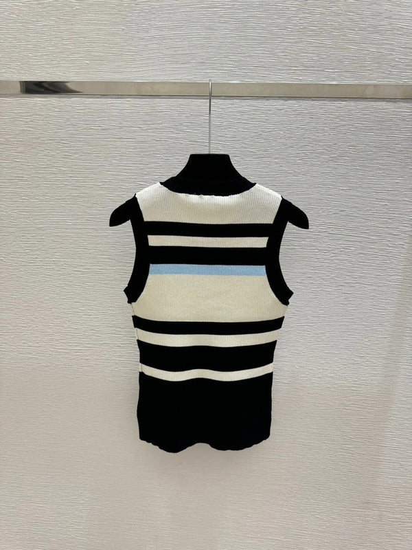 Miu 2026 Vest Black and White Wool 516747