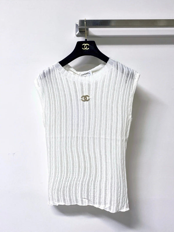 CC 2026 Sleeveless Knit Top CC Logo Tencel 310305