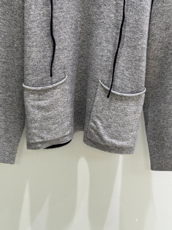 Miumiu 2026 Half-zipper Sweater Grey Mix Blue Cashmere