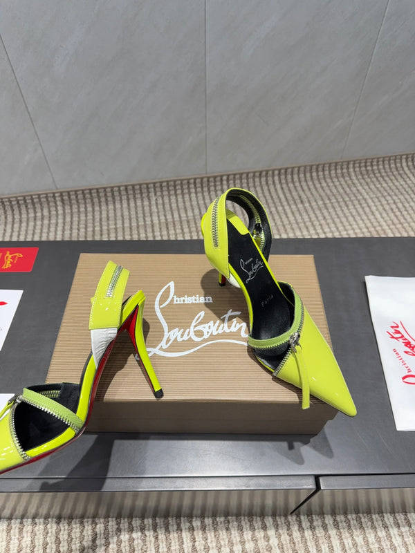 CL 26SS Slingback 100 Neon Yellow Patent Leather 613792