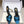 YSL 26ss High-Heeled Mules 85 Blue Black Satin Leather 660670