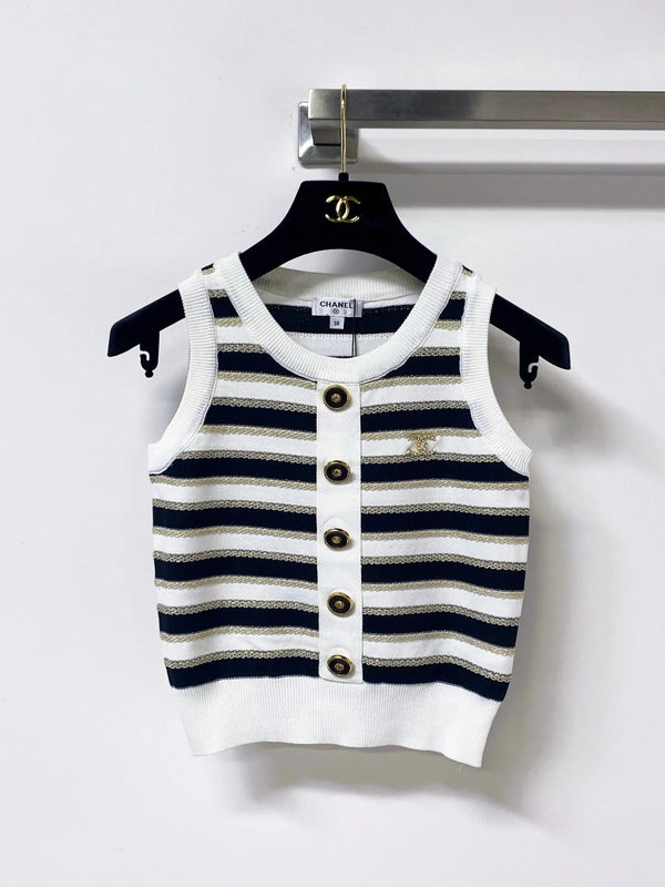 CC 2026 Striped Knit Vest Laine Wool 363124