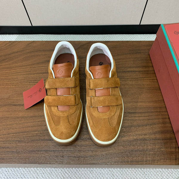 LP 26SS Velcro-strap Men Sneaker Camel Suede Leather 606507